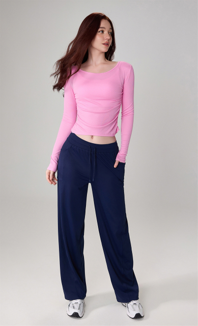 Telas de mangas largas telas de otoño tops cómodos altos estiramientos achesivos secos secos Camiseta
