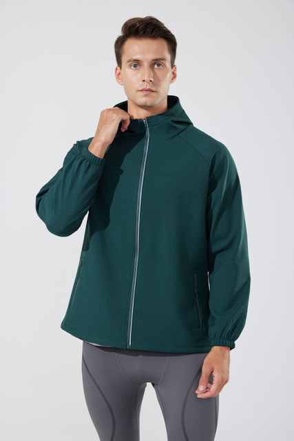 Mens Jaqueta negra Solid Windbreaker Logotipo personalizado Flanada
