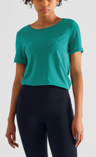 Camiseta de protección solar de manga corta para mujeres secado rápido ygá al aire libre Camiseta de entrenamiento de gimnasio