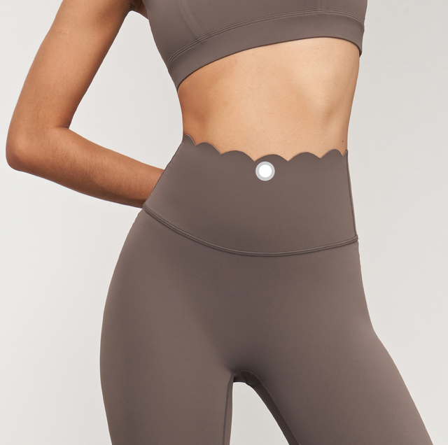 Yoga desgaste de la piel trasero de leche seca rápida Pantalones de yoga de cintura altas Leggings de goma de línea anti-curling