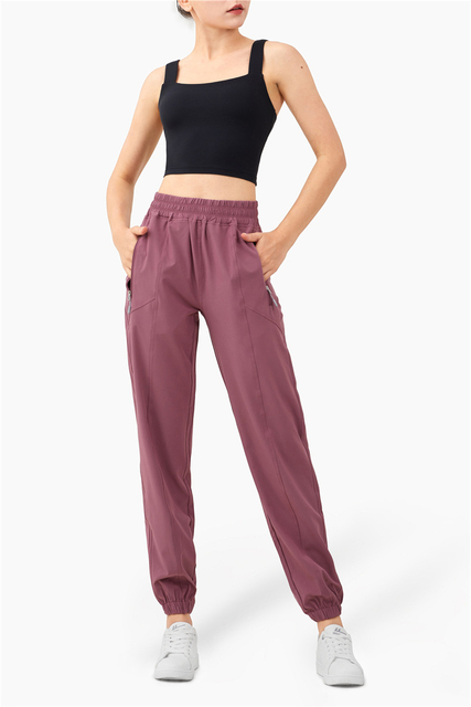 Pantalones de fitness de cintura alta leggings casuales sueltos mujeres