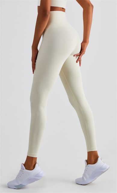 Costura Spandex Women V Forma Corta High CrossOver Winist Gym Gym Leggings para mujeres