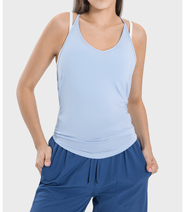 El nuevo chaleco deportivo de secado rápido de las mujeres, suave y suave con belleza, swing swing yoga sólido para adultos
